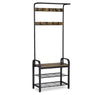 Industrial Hallway Furniture Shoe Storage Bench Vintage Metal Rack Coat Stand