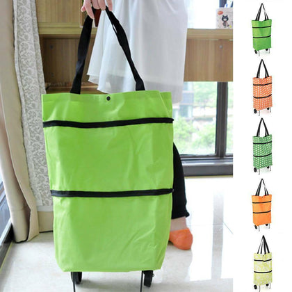 Foldaway 2 Wheels Shopping Shopper Grocery Trolley Luggage Carrier Bag 5 colours