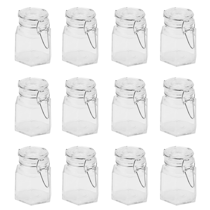 Set of 12 Hexagonal Jars Clip Top Jars Mini Jars Airtight Jars M&W