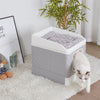 Drawer Style Enclosed Cat Litter Box Cat Bed Anti-splash Kitten Tray Toilet Rack