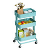 3 Tier Slim Kitchen Storage Trolley Cart Rack Tray Shelf Rolling Wheel W/ Handle