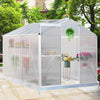 10x6ft Walk In Greenhouse Cold Frames Polycarbonate Plant Vege Growing with Base