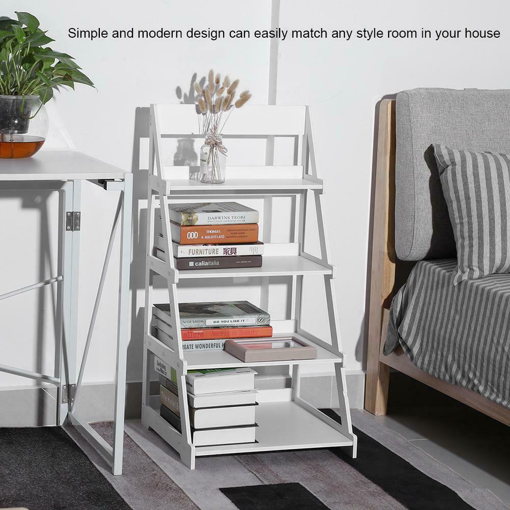 4 Tier Ladder Shelf Book Plant Shelving Unit Display Stand Home Storage Rack