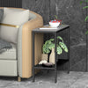 Industrial Tall Metal Coffee Table Grey Living Room Sofa Side Table 65x29x59cm