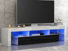 Modern 200cm TV Unit Cabinet Stand 2 Drawers High Gloss Doors RGB LED Lights