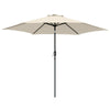 2.5M Outdoor Parasol Round Sun Shade Garden Canopy Umbrella Crank 6 Steel Ribs