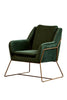 Vintage Danish Armchair Modern Room Seat Velvet Fabric Chair Retro Metal Lounge