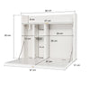 Home Wall Mounted Table Folding Computer Desk Floating Storage Workstation White