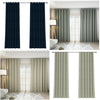 Pair Thick Blackout Eyelet Ring Top Curtains Pencil Pleat Panel Door Curtain Gre