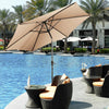 2.7 M Outdoor Patio Umbrella Garden Parasol Sun Shade Adjustable W/ Crank Handle