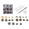 Metal 100Sets Snap Fasteners Poppers Press Stud Kit Buttons with Fixing Tools