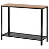 Console Table, Industrial Vintage Hallway End Table With Adjustable Mesh Shelf