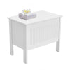 WOODEN BATHROOM STORAGE CHEST WHITE CABINET LAUNDRY CLOTHES BASKET BIN UNIT