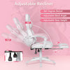 Pink Racing Gaming Chair Massage Ergonomic Computer Desk Recliner with Footrest