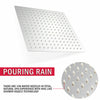 12Inch Large Square Shower Head Powerful Energy Bath Heads Chrome Water Saving