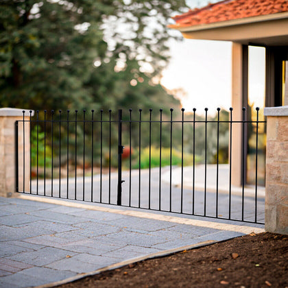 Safety Wrought Iron Metal Garden Double Driveway Gate Easy Install 7FT 8FT 10FT