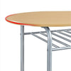 Compact Dining Room Set, 3 Piece Kitchen Breakfast Bar Table with Storage Shelf
