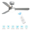 Sliver Metal LED Ceiling Fan Light 3 Dimmable Color Remote Control Bedroom Decor