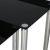 Glass Nest of Tables 3 Clear Black Modern Set Side Lamp End Table