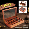 12 Slot Wooden Watch Box Display Organizer Storage Collector Case Holder New