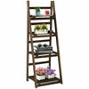 4 Tier Ladder Shelf Stand Storage Pot Rack Vintage Bookcase Bookshelf Unit Stand