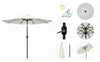 Mondeer 2.7M/3M Garden Parasol Umbrella Round Sun Shade Crank Tilt Red/Beige