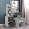Dressing Table With Drawers Mirror Stool Set Makeup Desk Vanity Table Bedroom