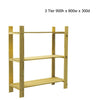 SOLID WOODEN STORAGE SHELF 3 & 5 TIER SHELVING UNIT, GARAGE, HOME SHED, BOOKCASE