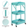 3 Tier Slim Kitchen Storage Trolley Cart Rack Tray Shelf Rolling Wheel W/ Handle