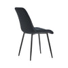 Set of 2 Modern Black Dining Chairs Velvet Padded Seat Metal Legs Kitchen Lounge