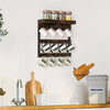 Wall Mounted Rustic Coffee Teacup Mug Rack Wooden 12 Hook Holder Display Storage