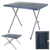 Large Folding Camping Picnic Outdoor Table Height Adjustable Grey Plastic Topped