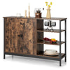 Industrial Storage Cabinet Sideboard Buffet Organizer 3-Tier Side Rack & 2-Door