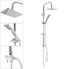 Stainless Steel Dual 2 Mixer Shower Heads Rainfall Rail Hose Riser Kit Valve