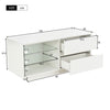 WOODEN LED COFFEE TABLE WITH STORAGE 2 DRAWERS LIVING ROOM FURNITURE HIGH GLOSS