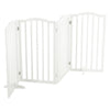 3/4 Panel Wooden Pet Gate Foldable Fence Freestanding Puppy Dog Safety Barrier