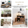 Industrial Storage Cabinet Wooden Cupboard Buffet Sideboard W/ Wine Glass Holder
