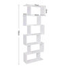 Wood Bookcase Bookshelf S Shape 6 Tier Shelves Free Standing Shelving Storage