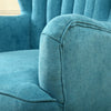 Scallop Back Velvet Armchair Occasional Accent Chair Soft Seat Sofa w/ Footstool