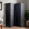 Folding Room Divider 4 Panel Woven Partition Privacy Screen Wall Free Standing