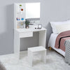 White Dressing Table Set Makeup Vanity Desk Bedroom w/ Drawer&Mirror&