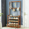 Entryway 5 Tier Shoe Rack Coat Rack Stand Hall Tree Mudroom Storage Furniture