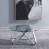 Coffee Side End Table Sofa Living Room Glass Metal Bedside Furniture Round Tea