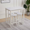 Pine Wood Dining Set in Table+ 4 Chairs Stools Grey/White Kitchen Home Furniture