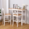 Pine Wood Dining Table and Chairs Kitchen Breakfast Bar 3pcs Set Space Saving