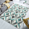 Modern Teal Rug | Cheap Rugs For Living Room | Soft Non Shedding Bedroom Carpet