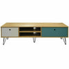 Industrial TV Stand Unit 2 Drawers Media Storage Hairpin Legs Retro TV Cabinet