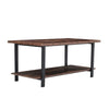 2-Tier Wooden Coffee Table Retro Industrial Style Side Desk Living Room Shelf UK