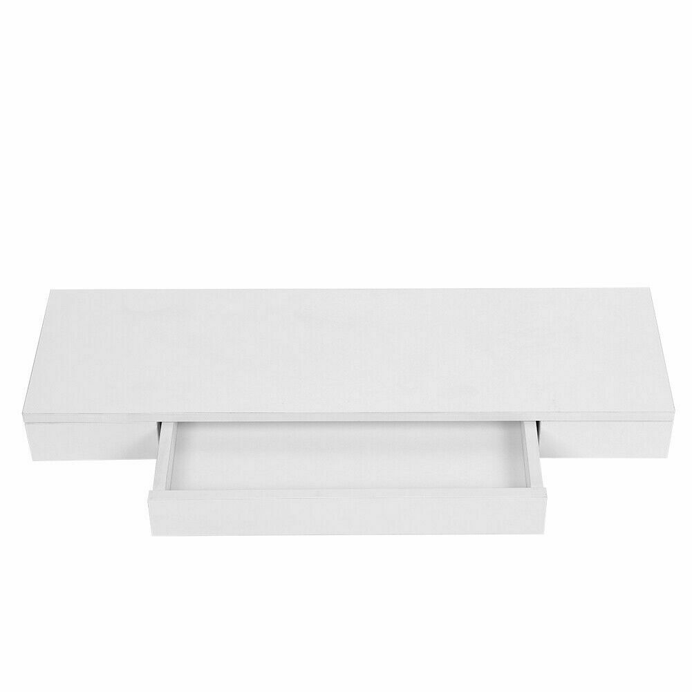 Wall Mounted Shelf 1 Drawer Floating Bedside Table Shelf Cabinet Nightstand Rack
