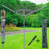 4 Arm 40M Rotary Airer Clothes Dryer Outdoor Laundry Washing Line Ground socket